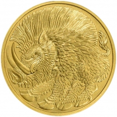 Золотая монета "Вепрь", 1000 франков, Камерун, 2022 г., 1/4 Oz, 7,78 г.