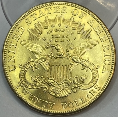 Золотая монета "ГОЛОВА СВОБОДЫ" ОРЕЛ 20 долларов, 1904г. США